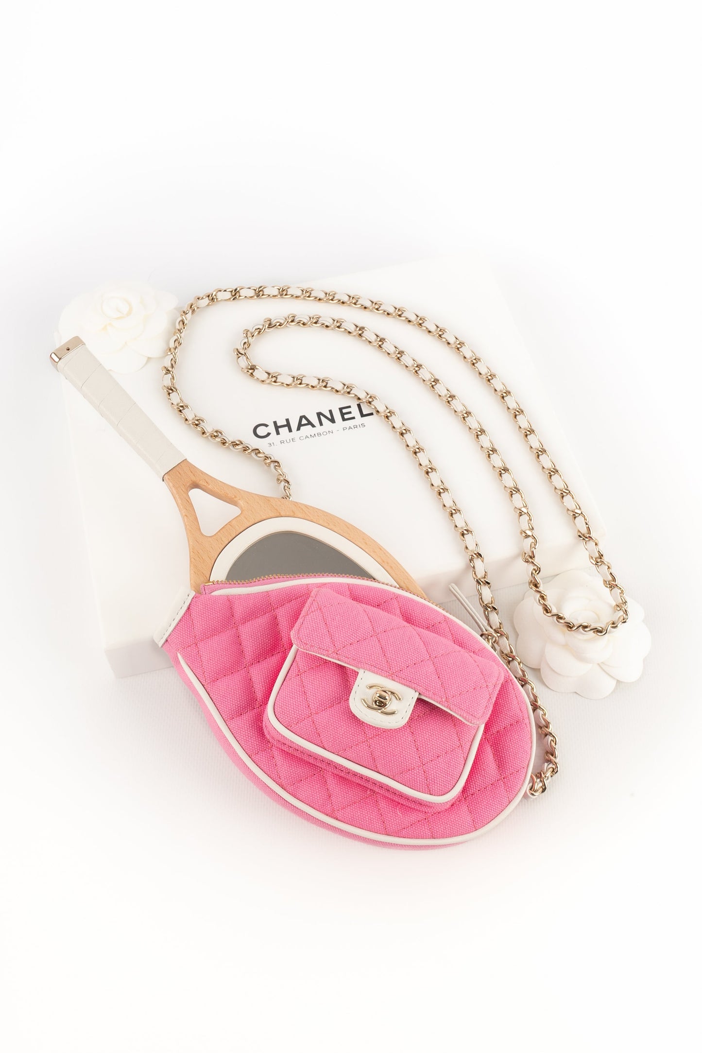 Sac de tennis "mini raquette miroir" Chanel croisiÃ¨re 2023