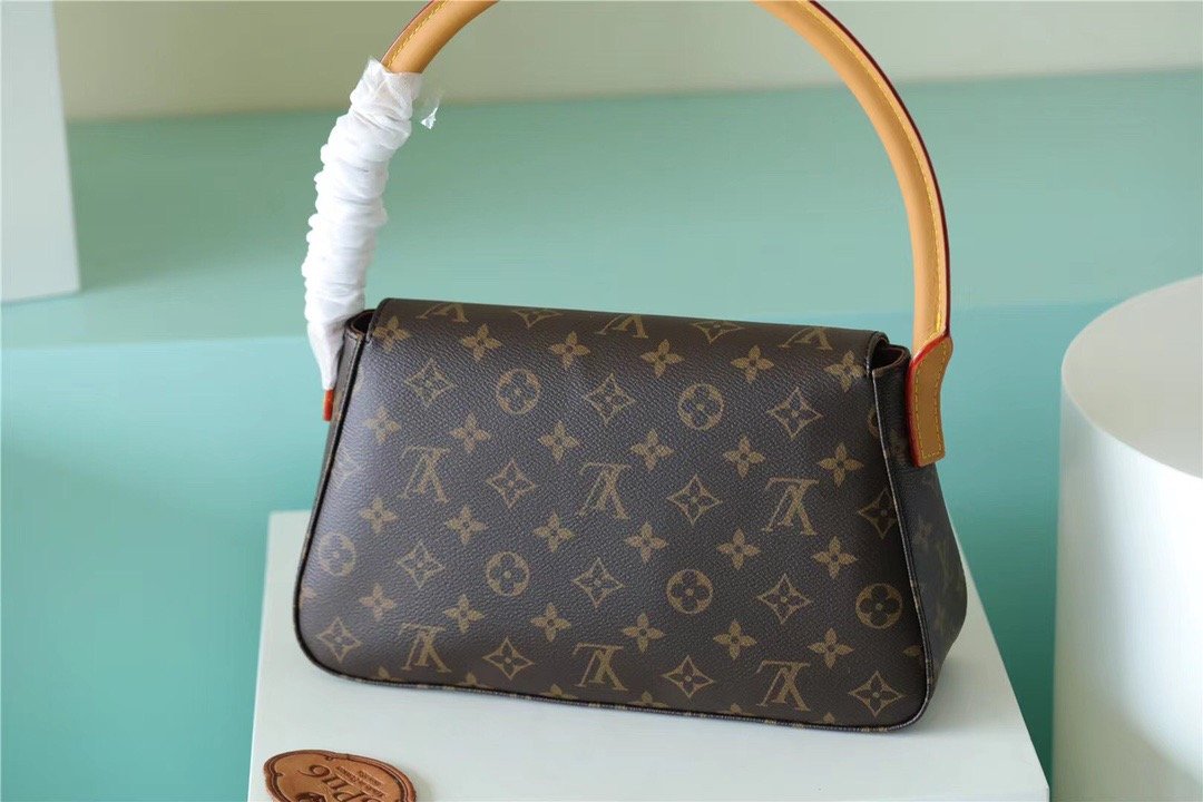 LV Mini Looping GlamIap Shoulder Bag Monogram For Women 9.4in/24cm Brown LV M51147
