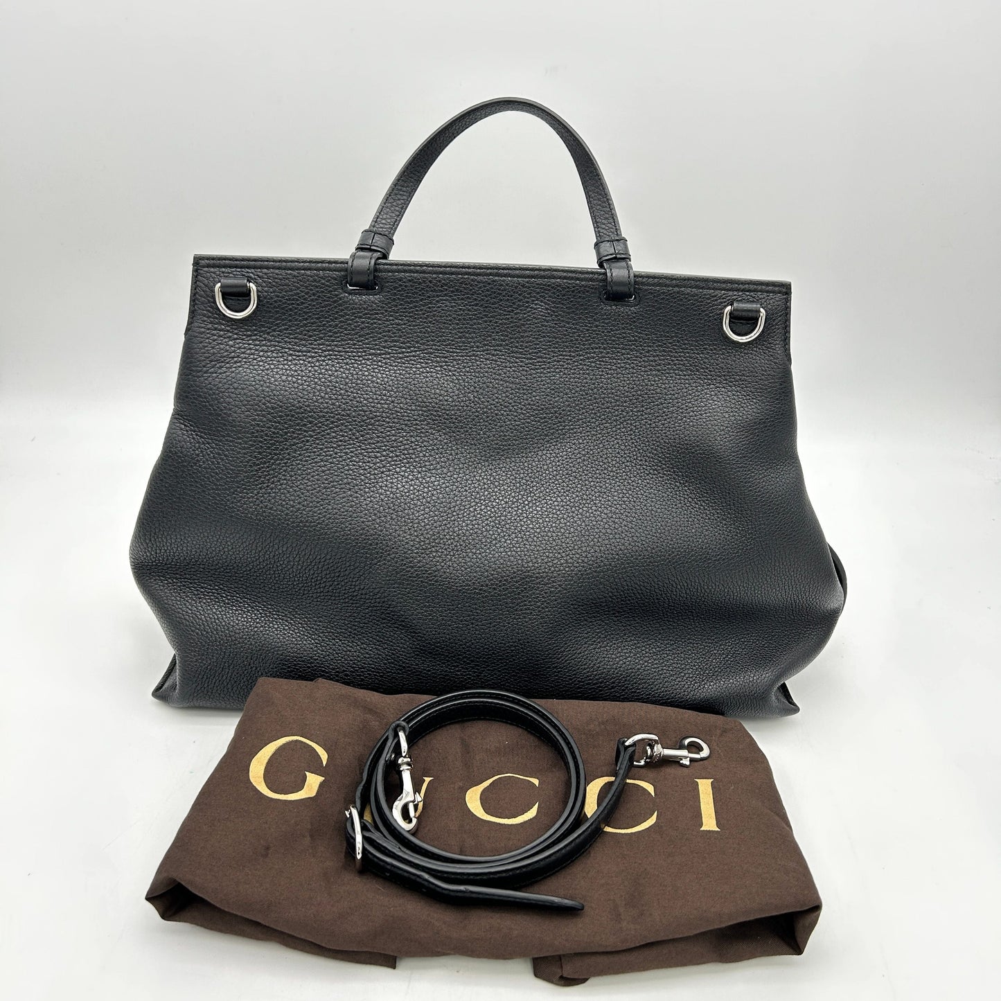 Gucci Bamboo Daily Large - Black Handle Bags LA30224