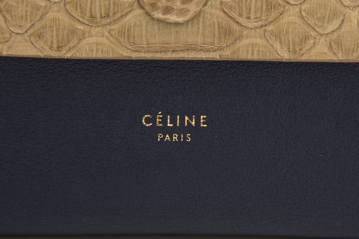 Celine Navy & Beige Leather Pouch