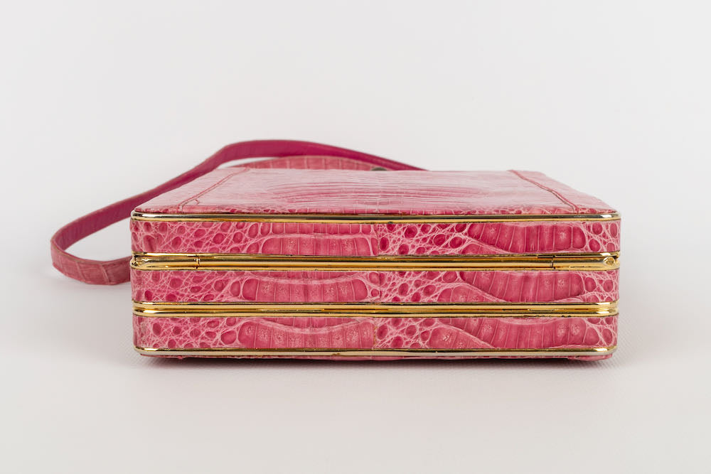 Sac en crocodile rose