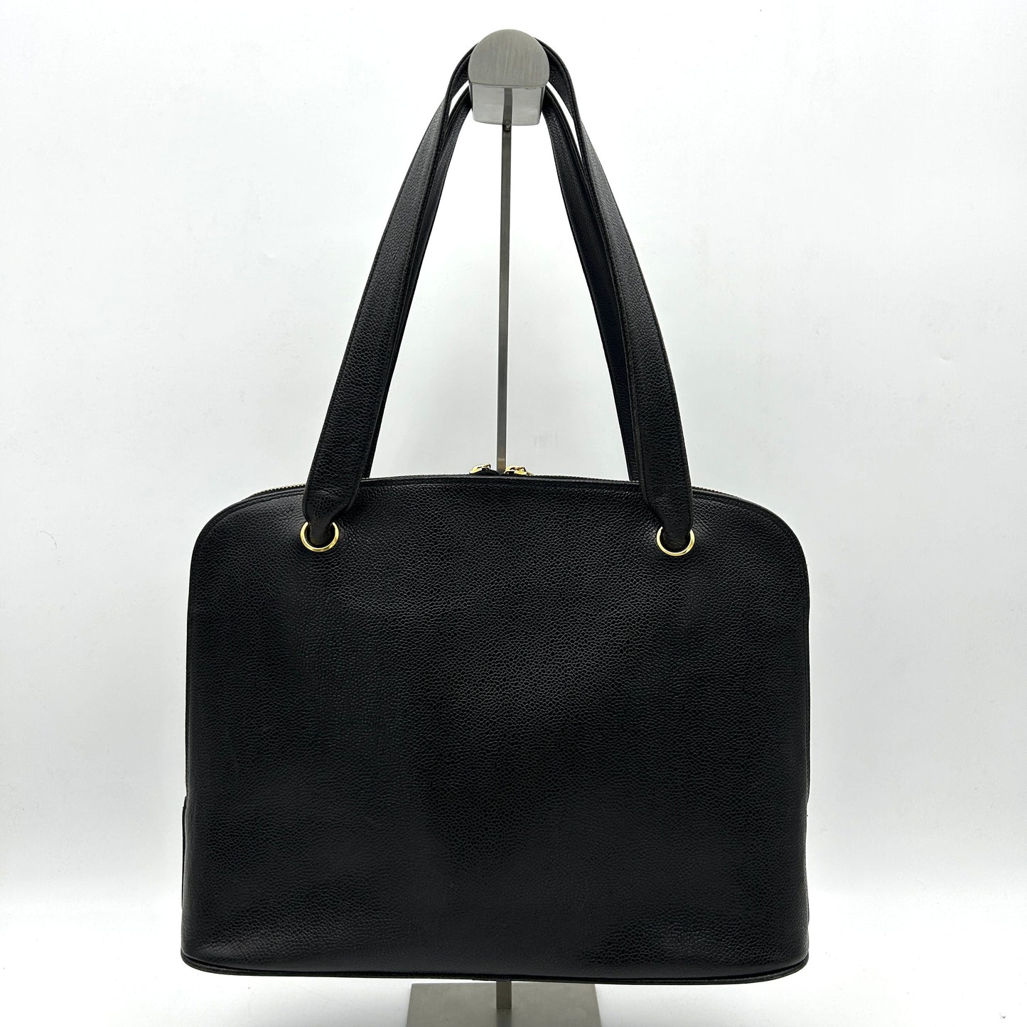 Pre-owned CHANEL Caviar Large CC Shoulder Bag Black  WD012636