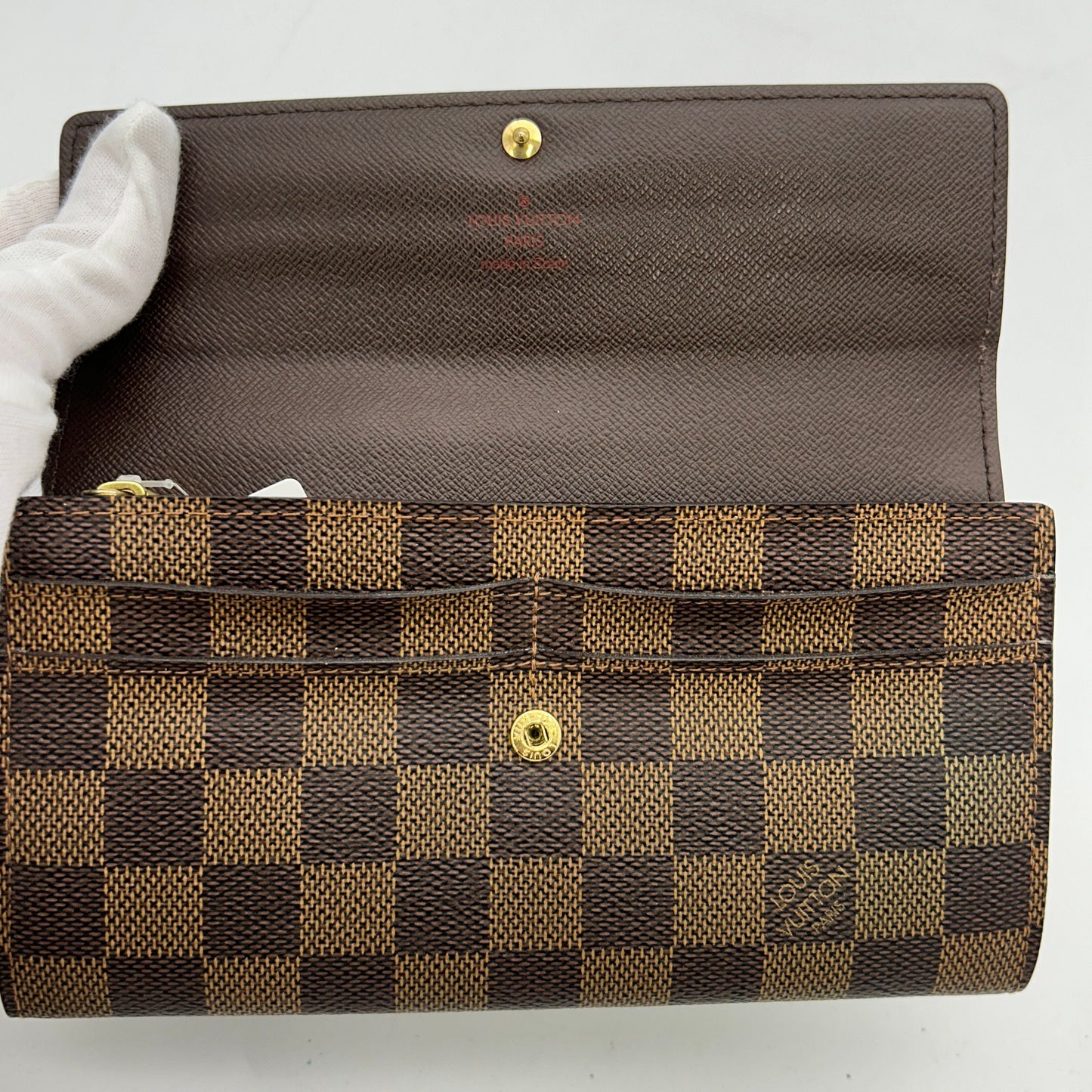LOUIS VUITTON Damier Ebene Sarah Wallet 2101218423990