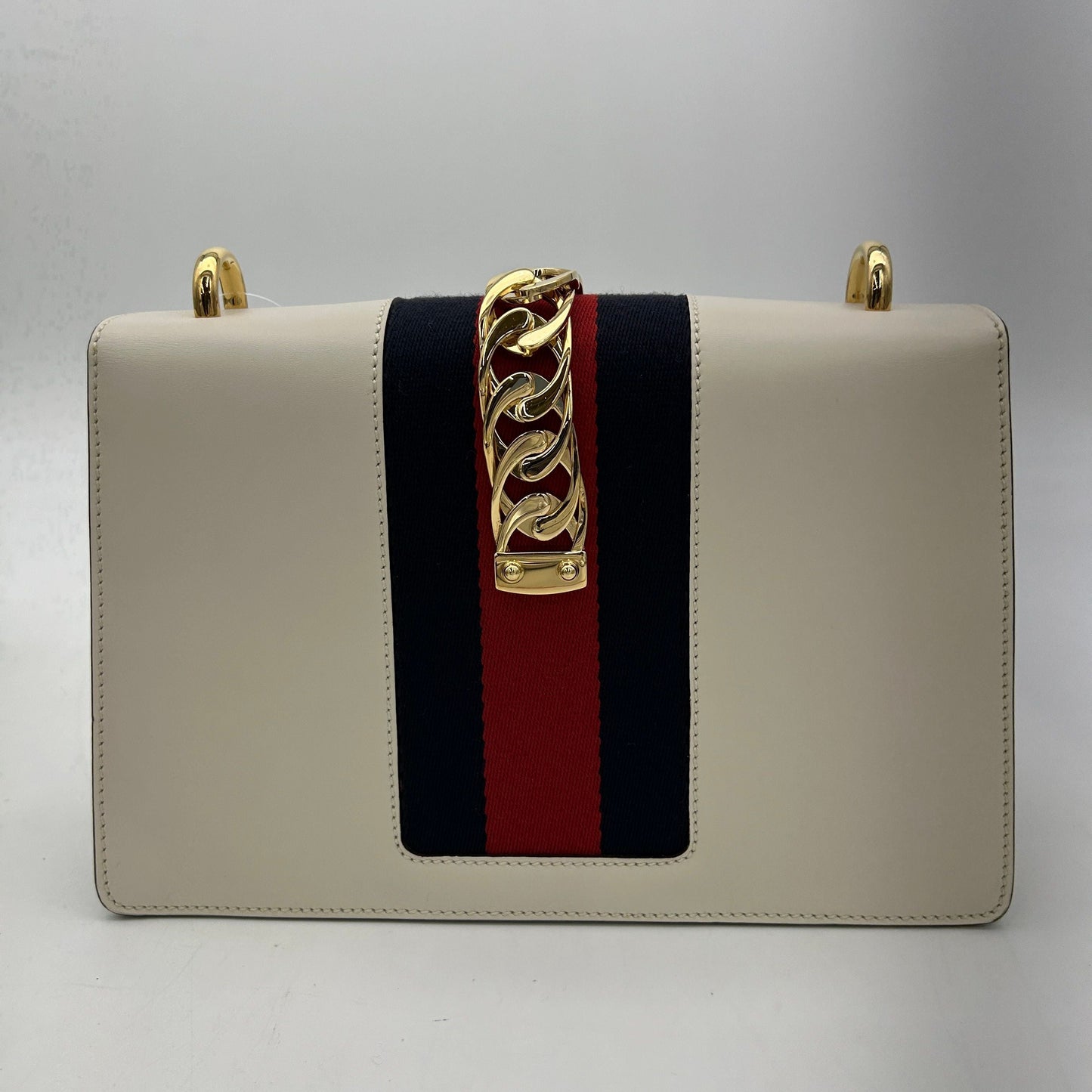 GUCCI Sylvie Shoulder Bag White Pink Multi Leather Floral Embroidery ITNS71BDBE3Q