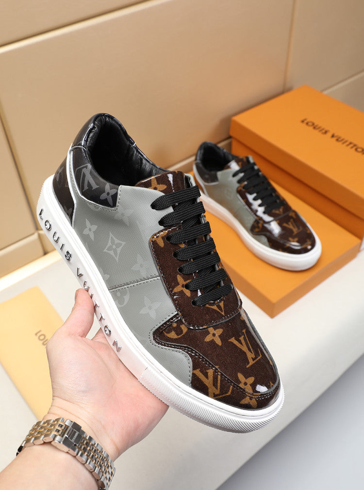 GLM - LUV GLMnogram Denim Brown And Gray Sneaker