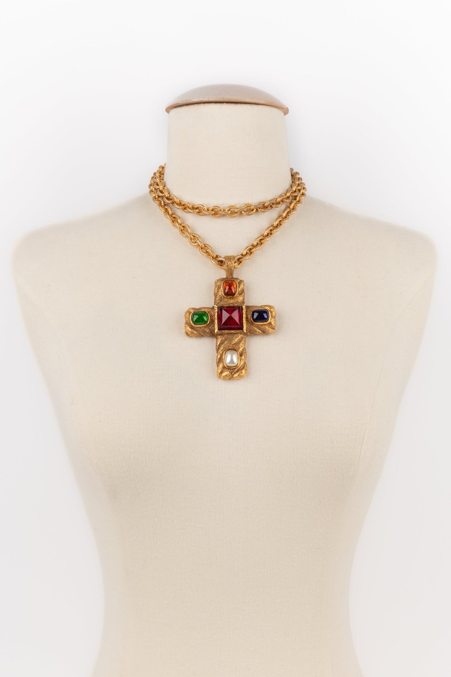 Collier croix Chanel 1990's