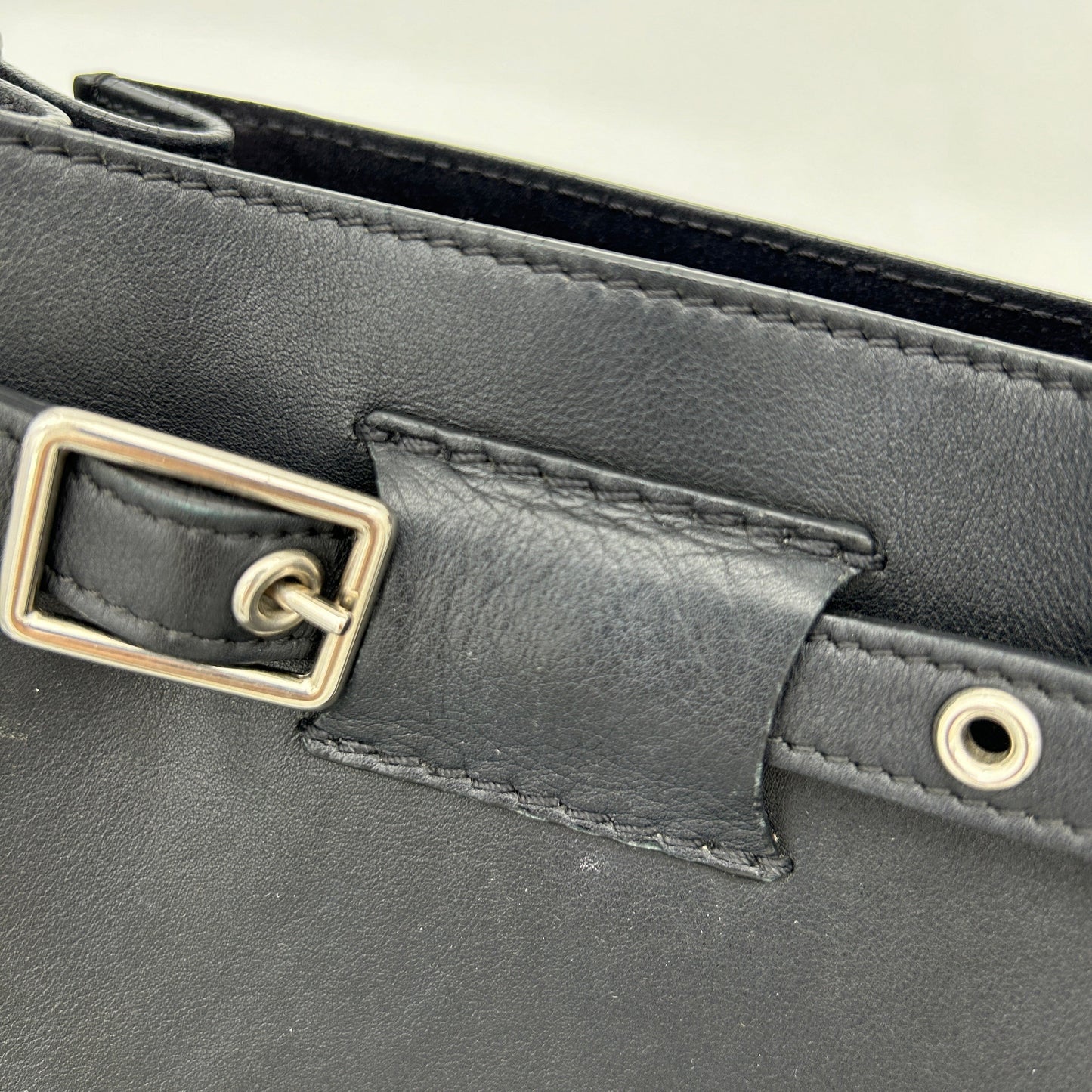 Celine Black Leather Big Bag Bucket Bag Medium