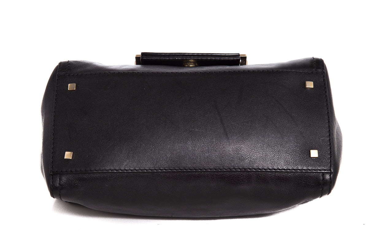 Givenchy Black Leather Buckle Handbag
