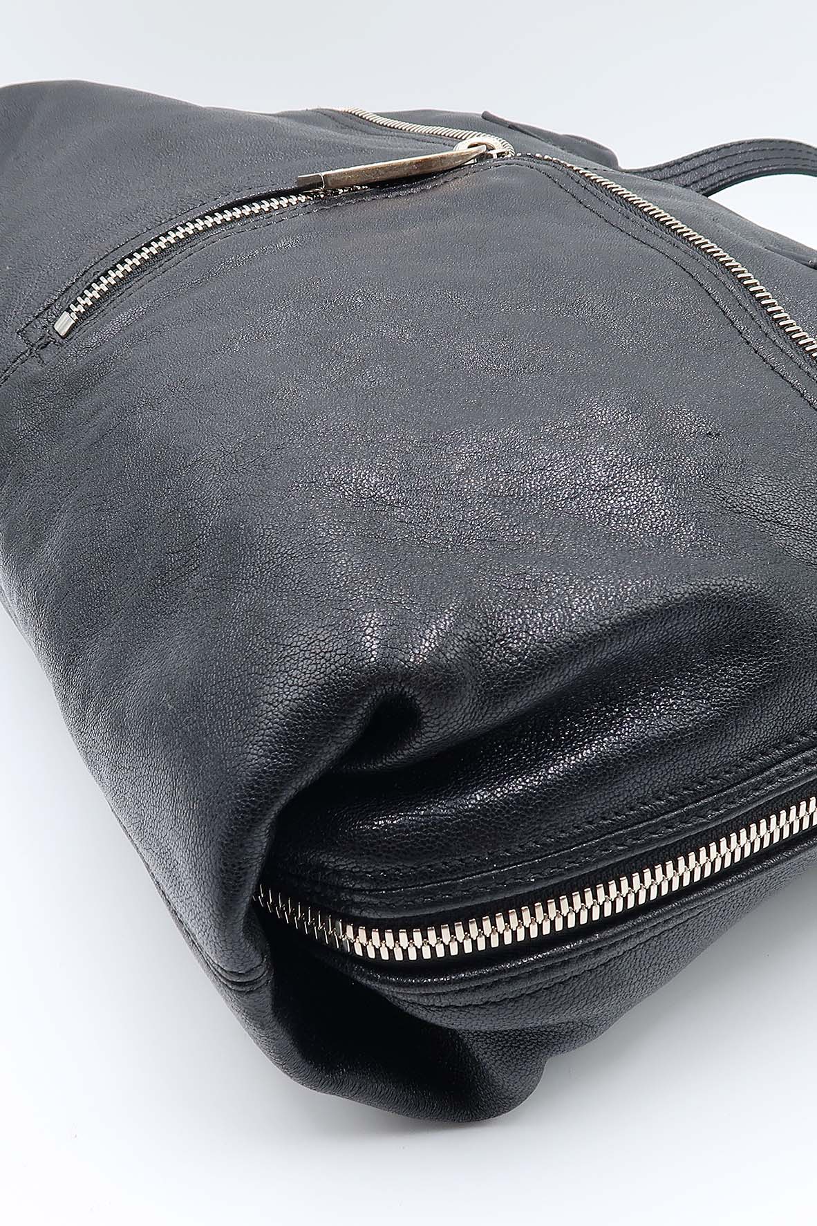 Front Zip Satchel Bag Black