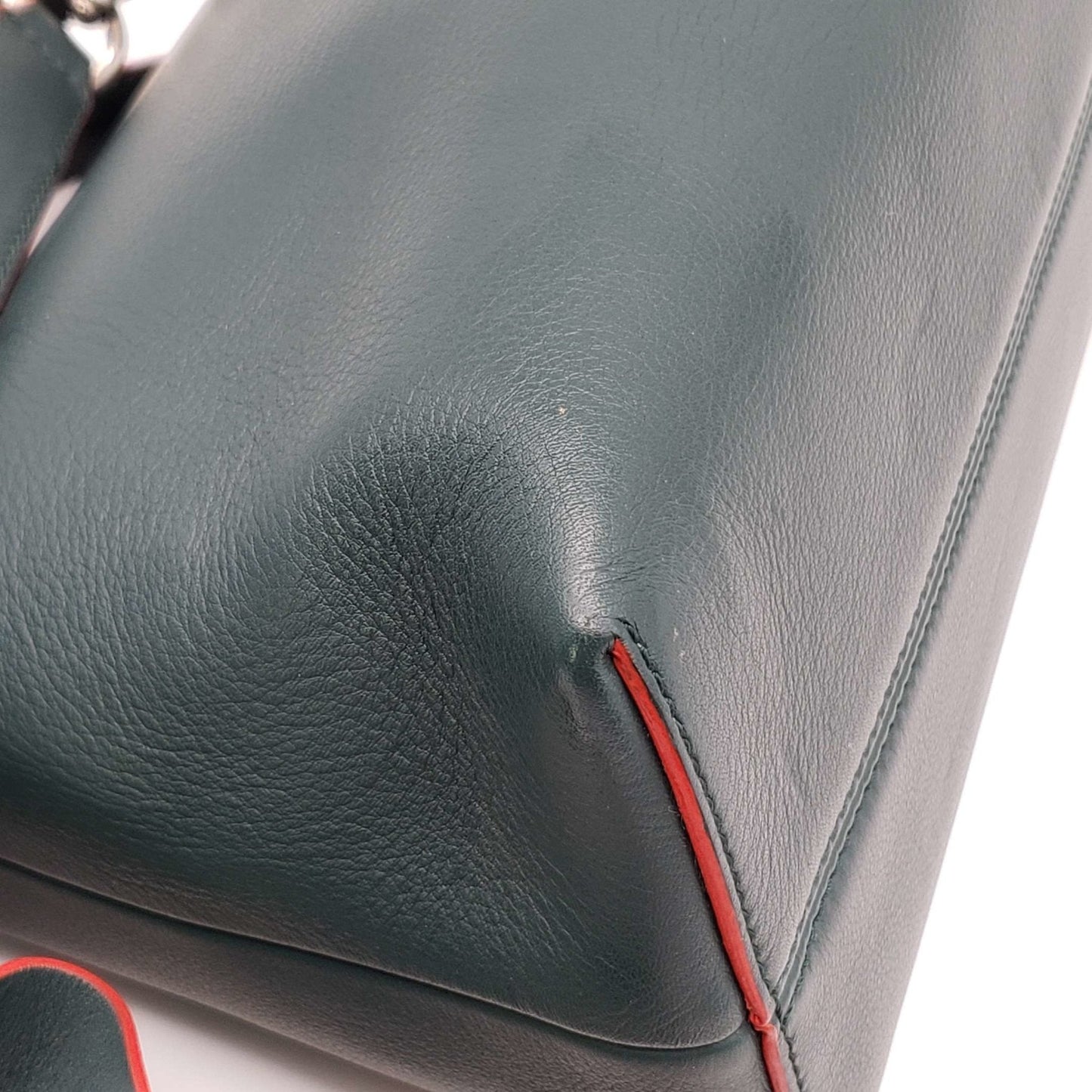 Fendi Green Leather Shoulder Bag