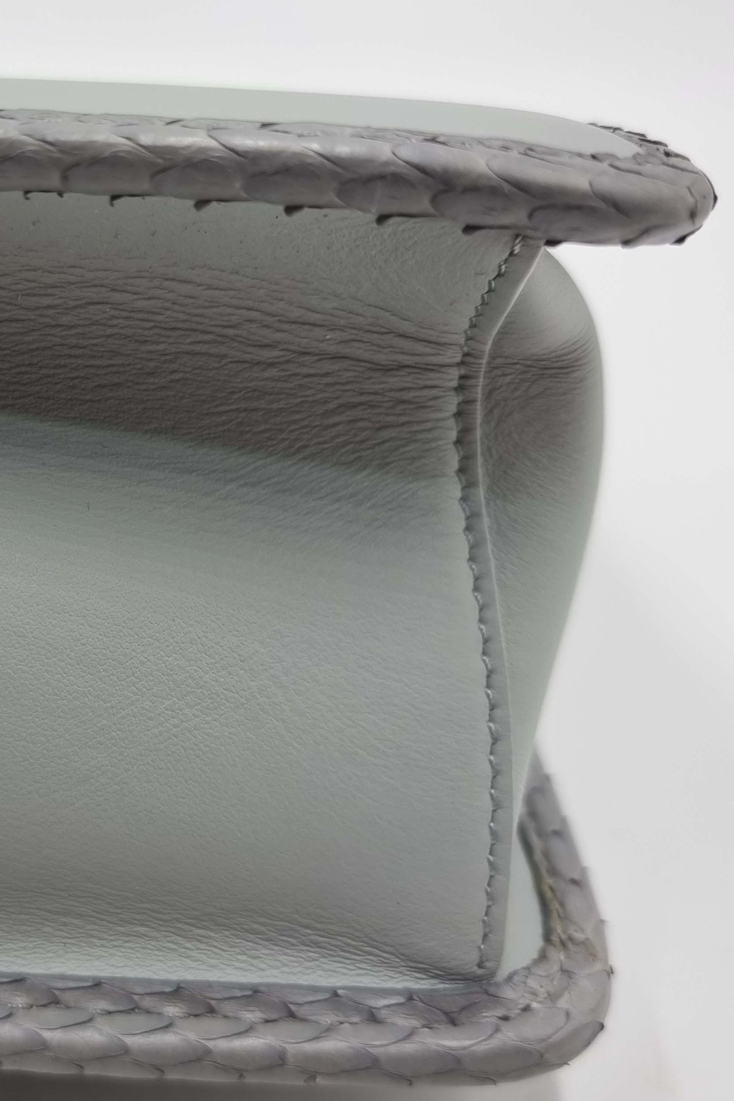 Medium Kan I F Crocodile Embossed Blue  Grey
