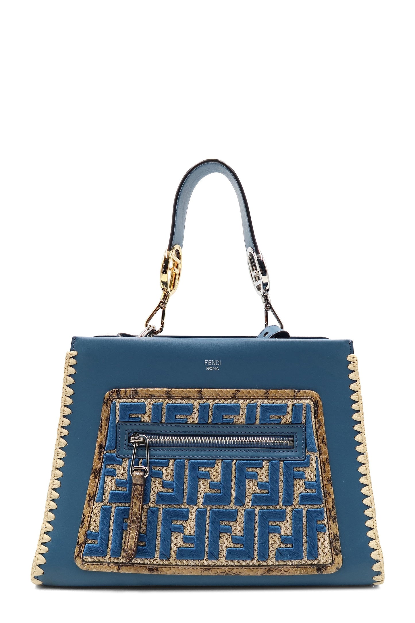 Small Snakeskin-Trimmed Runaway Blue