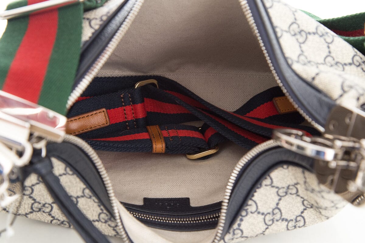 Gucci Navy Attache GG Supreme Handbag