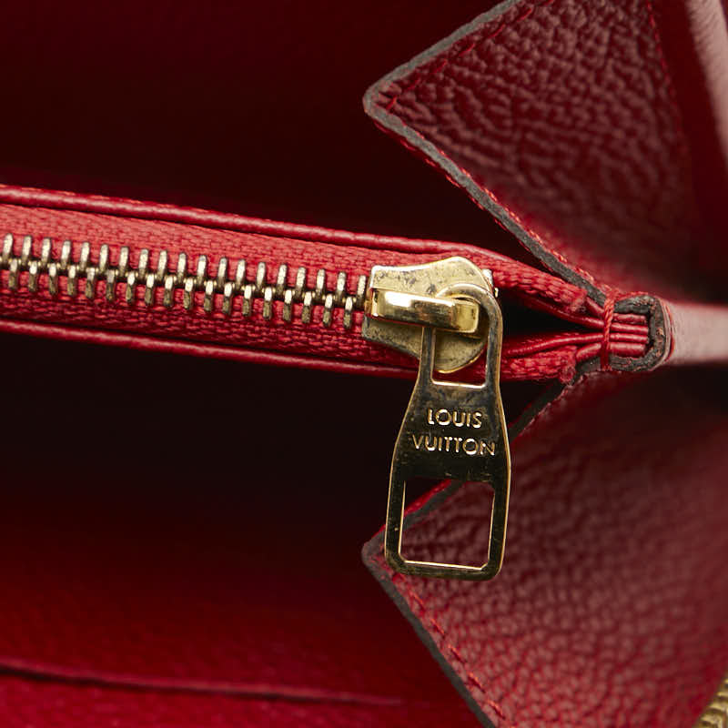 Louis Vuitton Monogram Amplant Zippie Wallet Roundfassner Long Wallet M60547 Orion Red Leather  Louis Vuitton