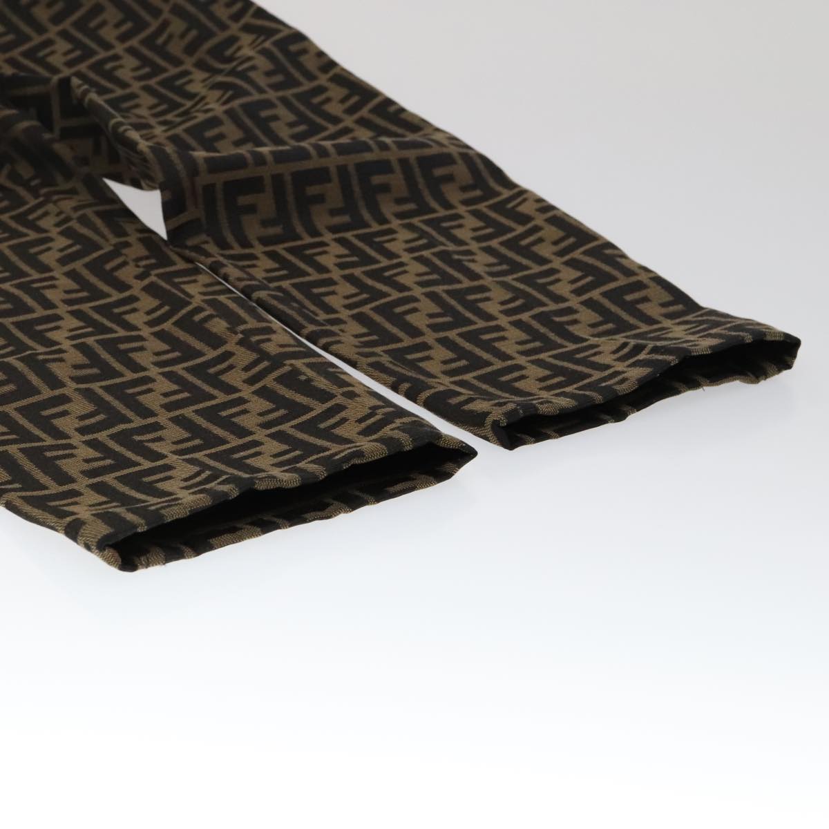 FENDI Zucca Canvas Pants 43 Black Brown FF6052
