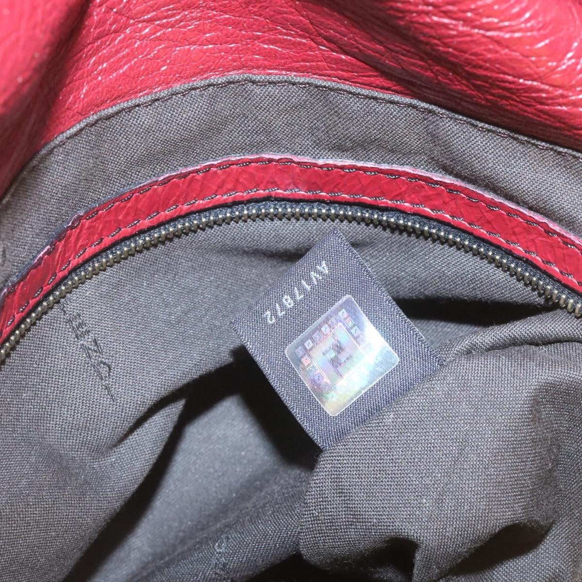 FENDI Tote Bag Leather Red fm1108