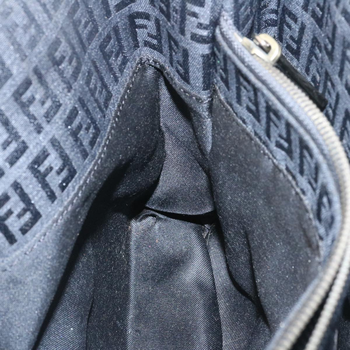FENDI Zucchino Canvas Hand Bag Black fm1160