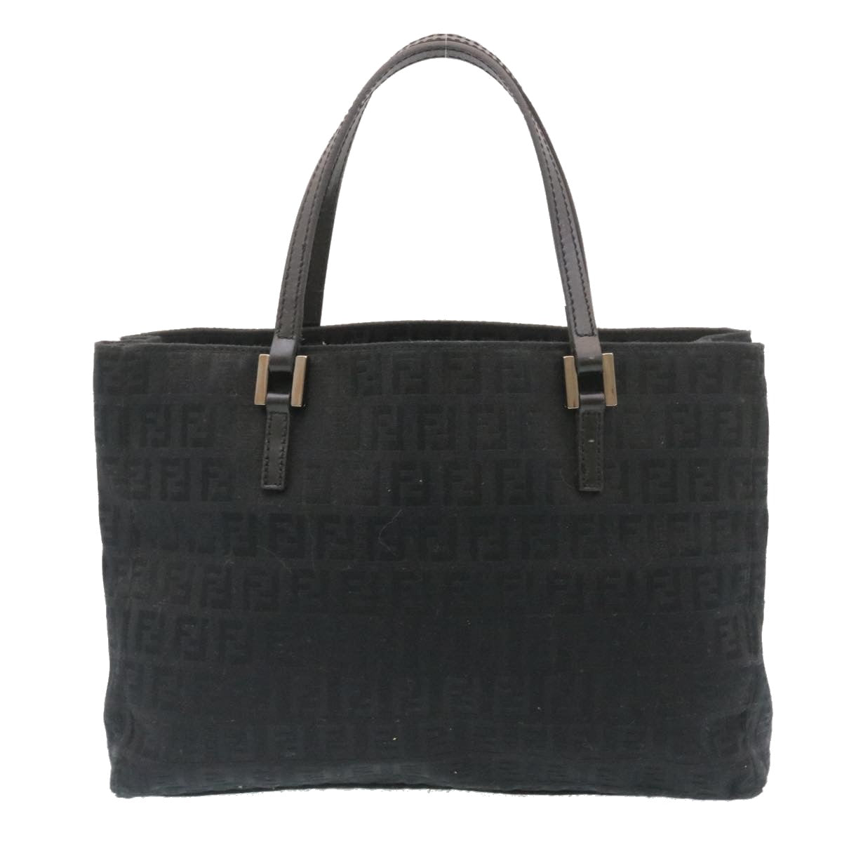 FENDI Zucchino Canvas Hand Bag Black fm1160