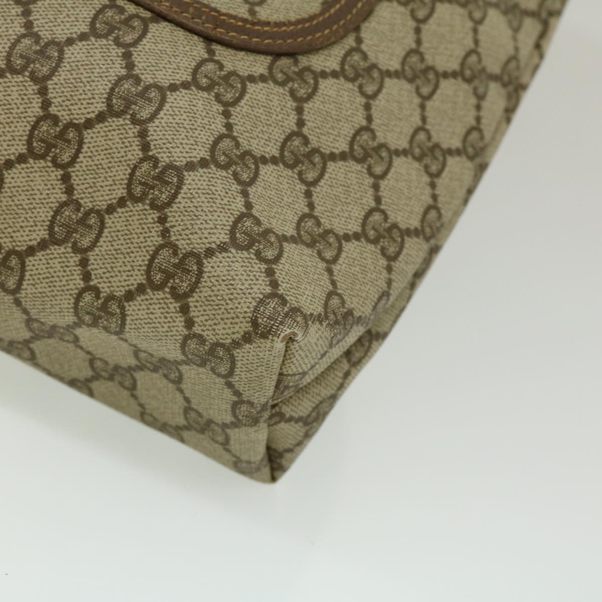 GUCCI Web Sherry Line GG Canvas Tote Bag Beige Red Green fm1307