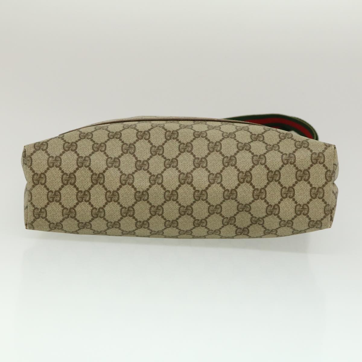 GUCCI Web Sherry Line GG Canvas Tote Bag Beige Red Green fm1307