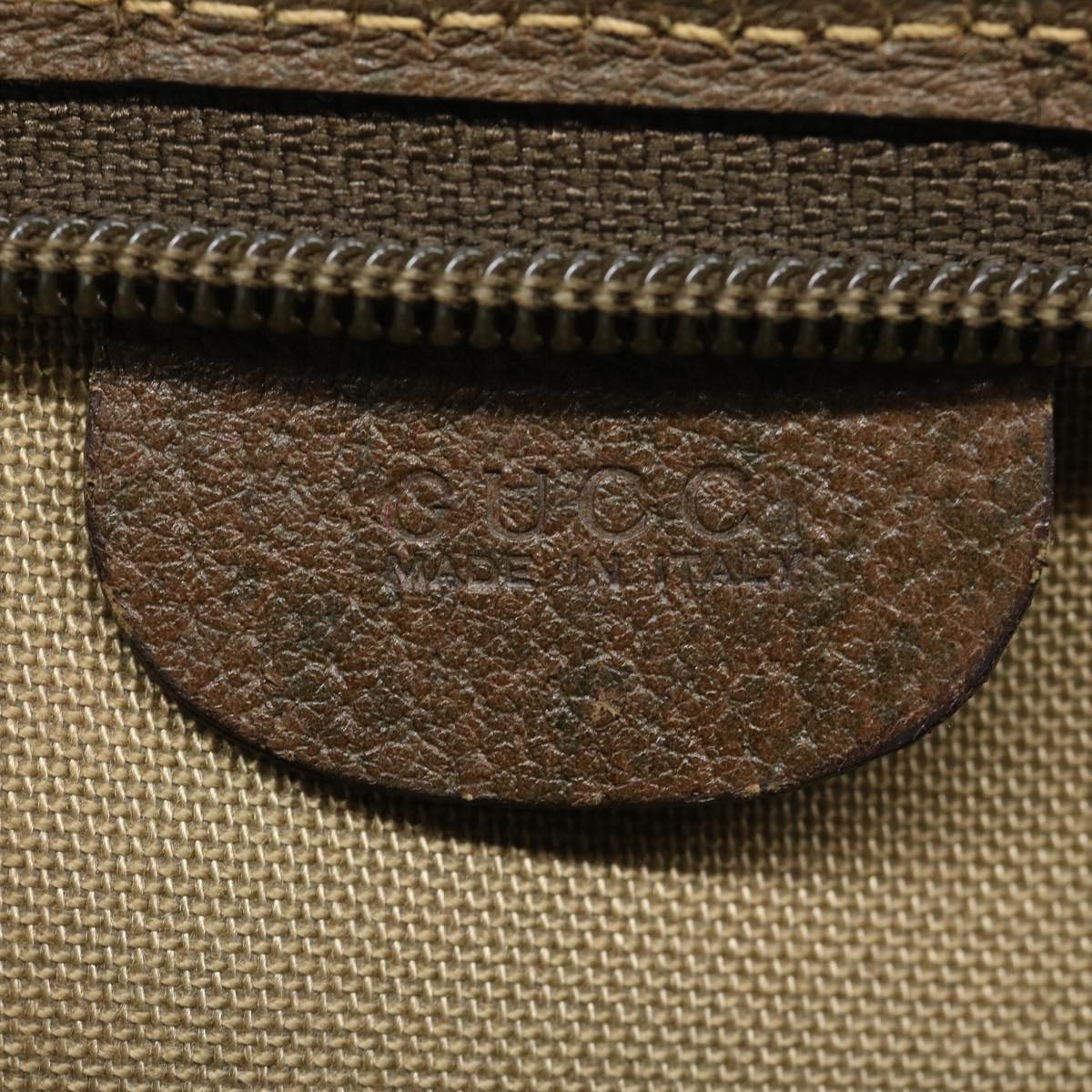 GUCCI GG Canvas Shoulder Bag PVC Leather Beige fm1310