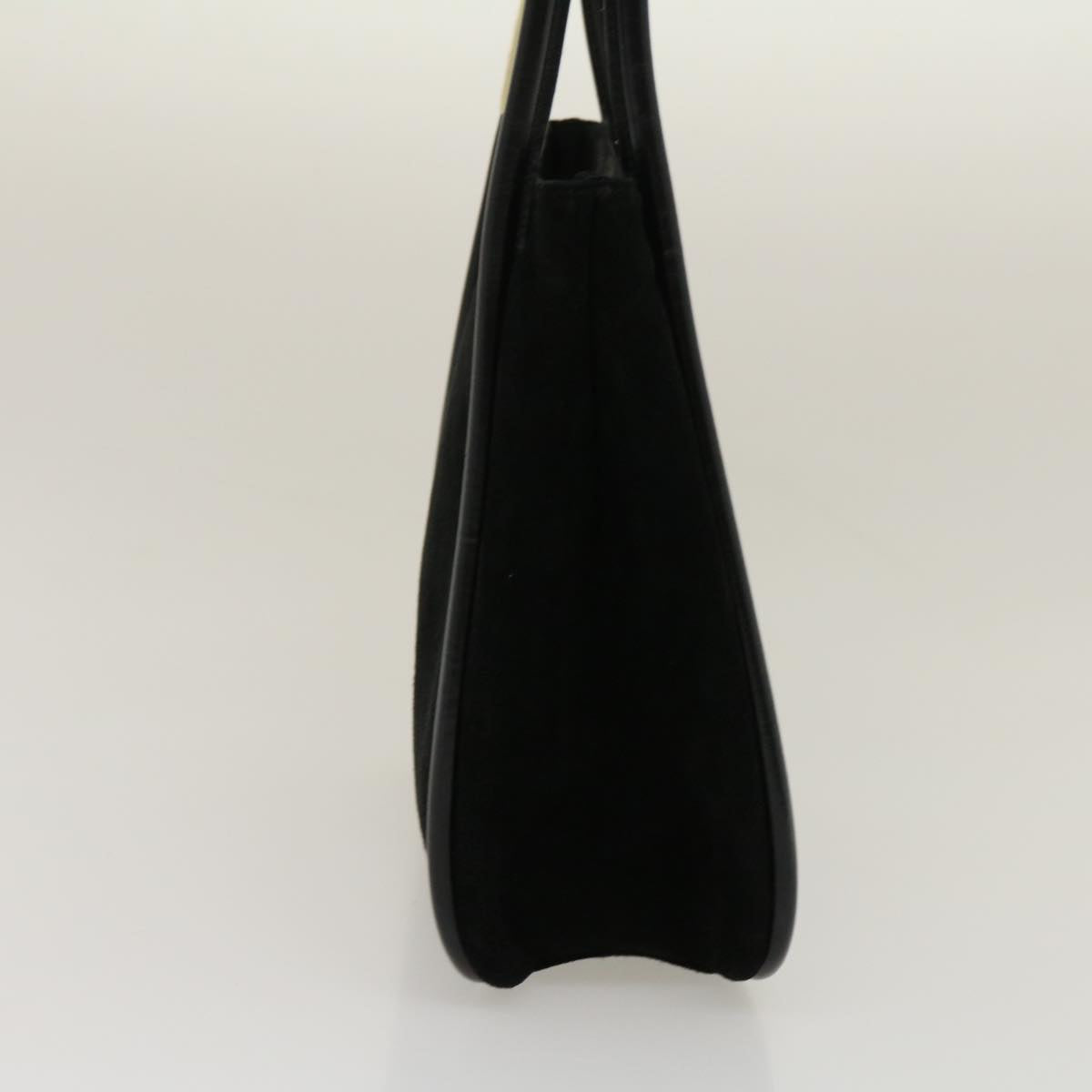 GUCCI Shoulder Bag Suede Leather Black fm1455