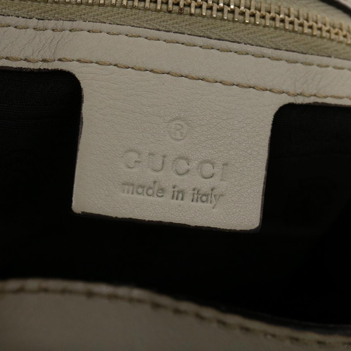 GUCCI GG Canvas Tote Bag Leather White fm1564