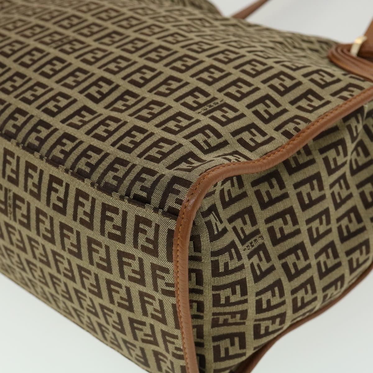 FENDI Zucchino Canvas Tote Bag Brown fm1568