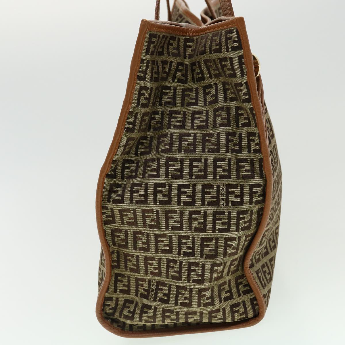 FENDI Zucchino Canvas Tote Bag Brown fm1568