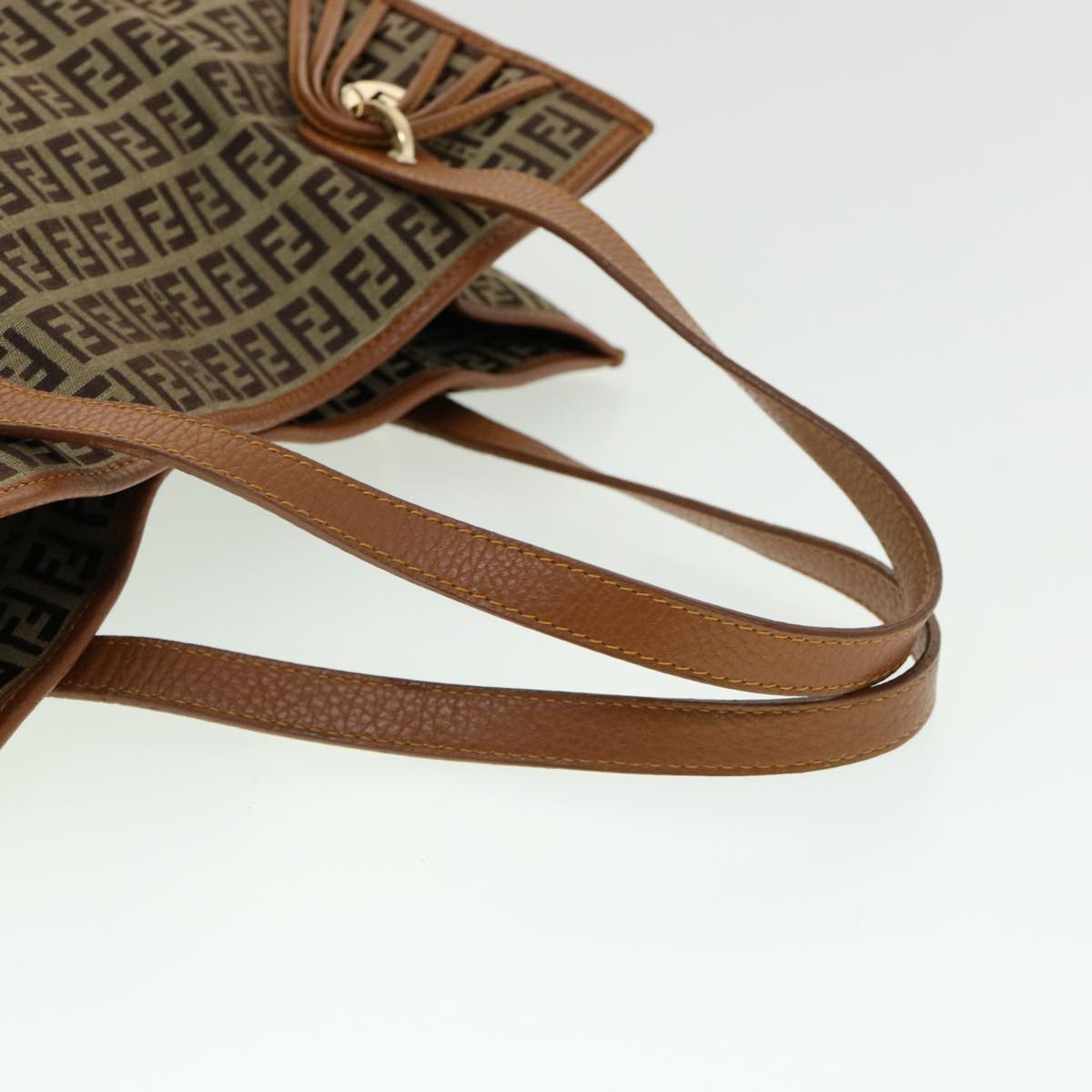 FENDI Zucchino Canvas Tote Bag Brown fm1568