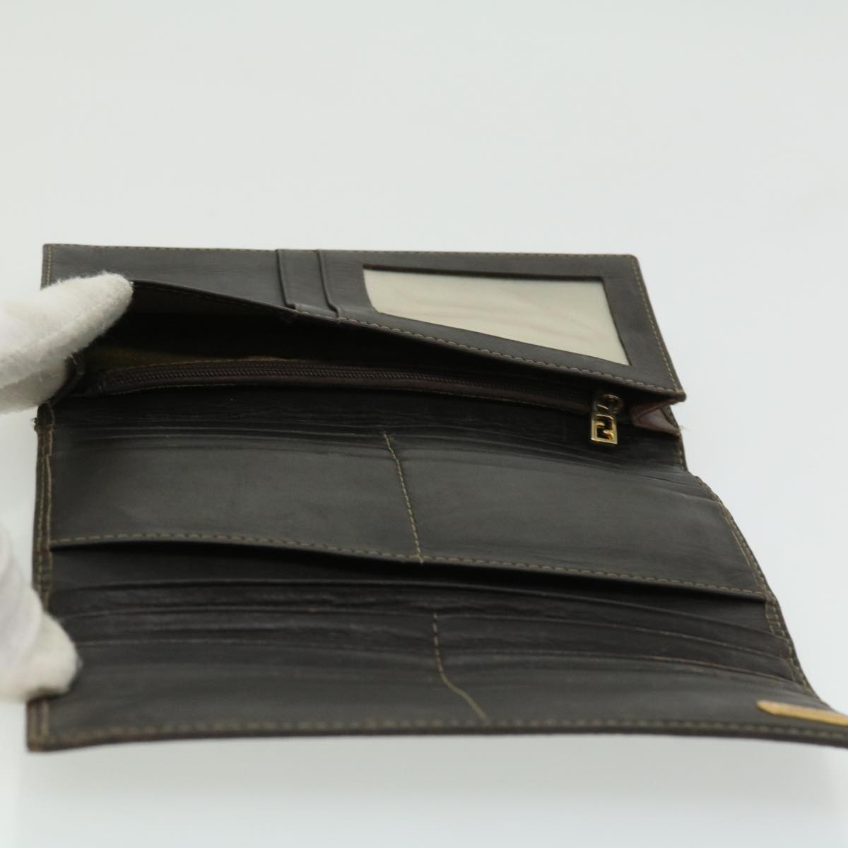 FENDI Bug Zucca Canvas Wallet 4Set Black Brown fm1630