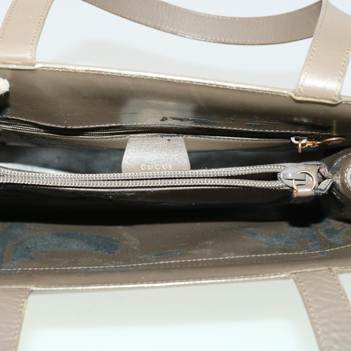 GUCCI Hand Bag Tote Bag Leather 4Set Beige Black Brown fm1720