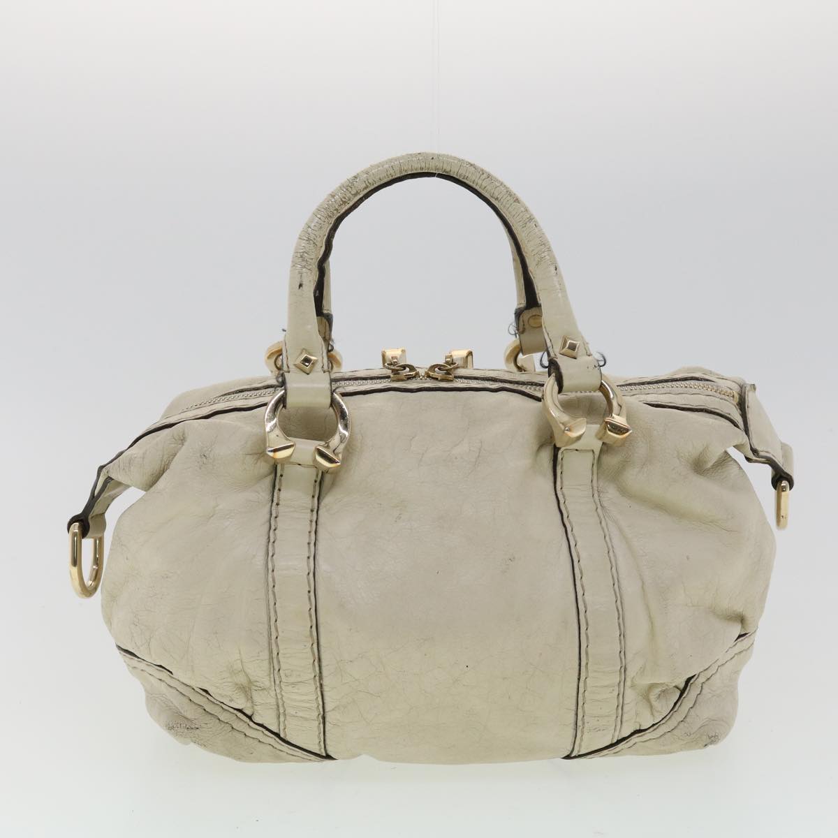 GUCCI Hand Bag Tote Bag Leather 4Set Beige Black Brown fm1720