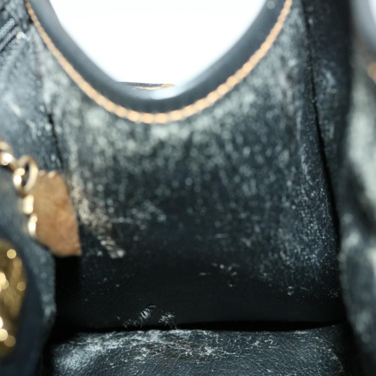 GUCCI Micro GG Canvas Turn Lock Shoulder Bag Black fm1814