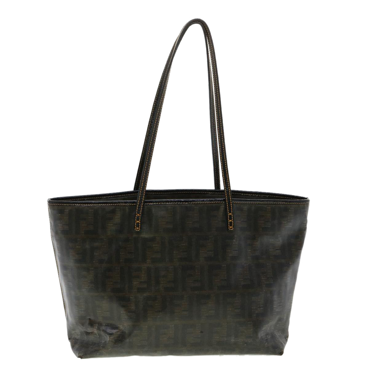 FENDI Zucca Canvas Tote Bag Enamel Brown Yellow fm1818