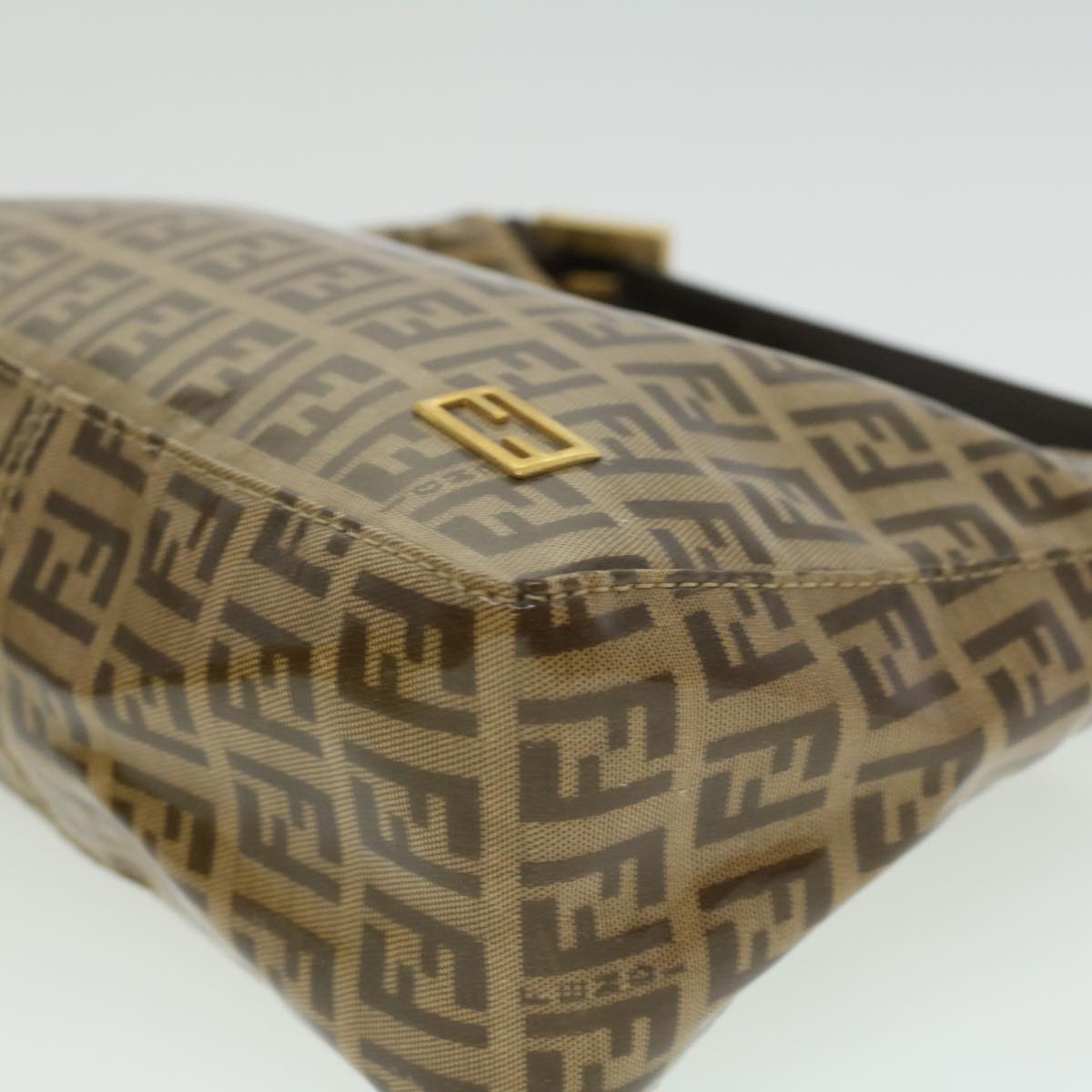 FENDI Zucchino Canvas Hand Bag Enamel Brown fm1867
