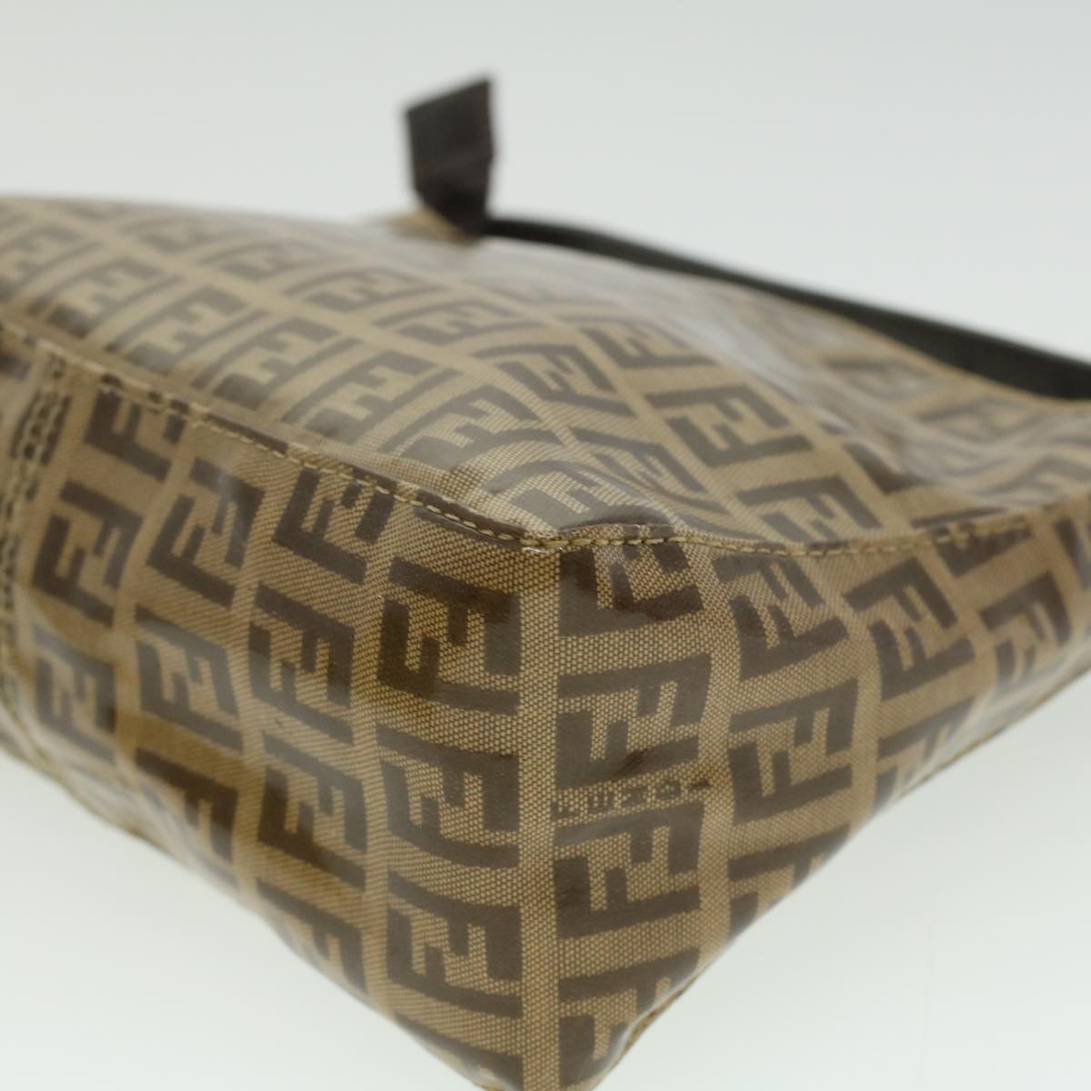 FENDI Zucchino Canvas Hand Bag Enamel Brown fm1867