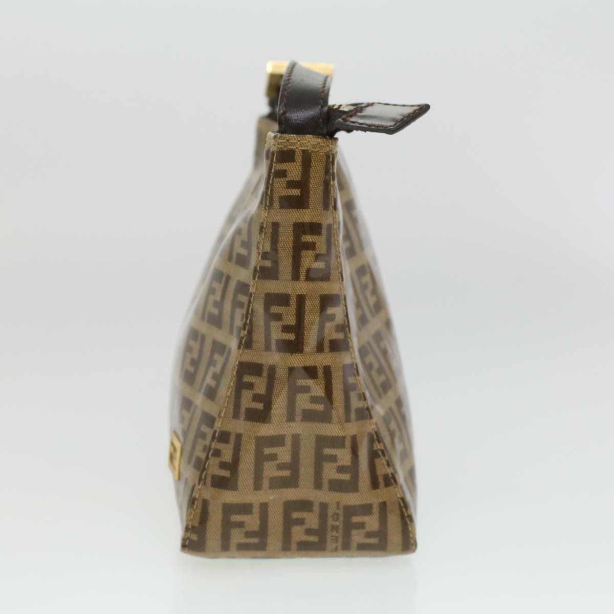 FENDI Zucchino Canvas Hand Bag Enamel Brown fm1867