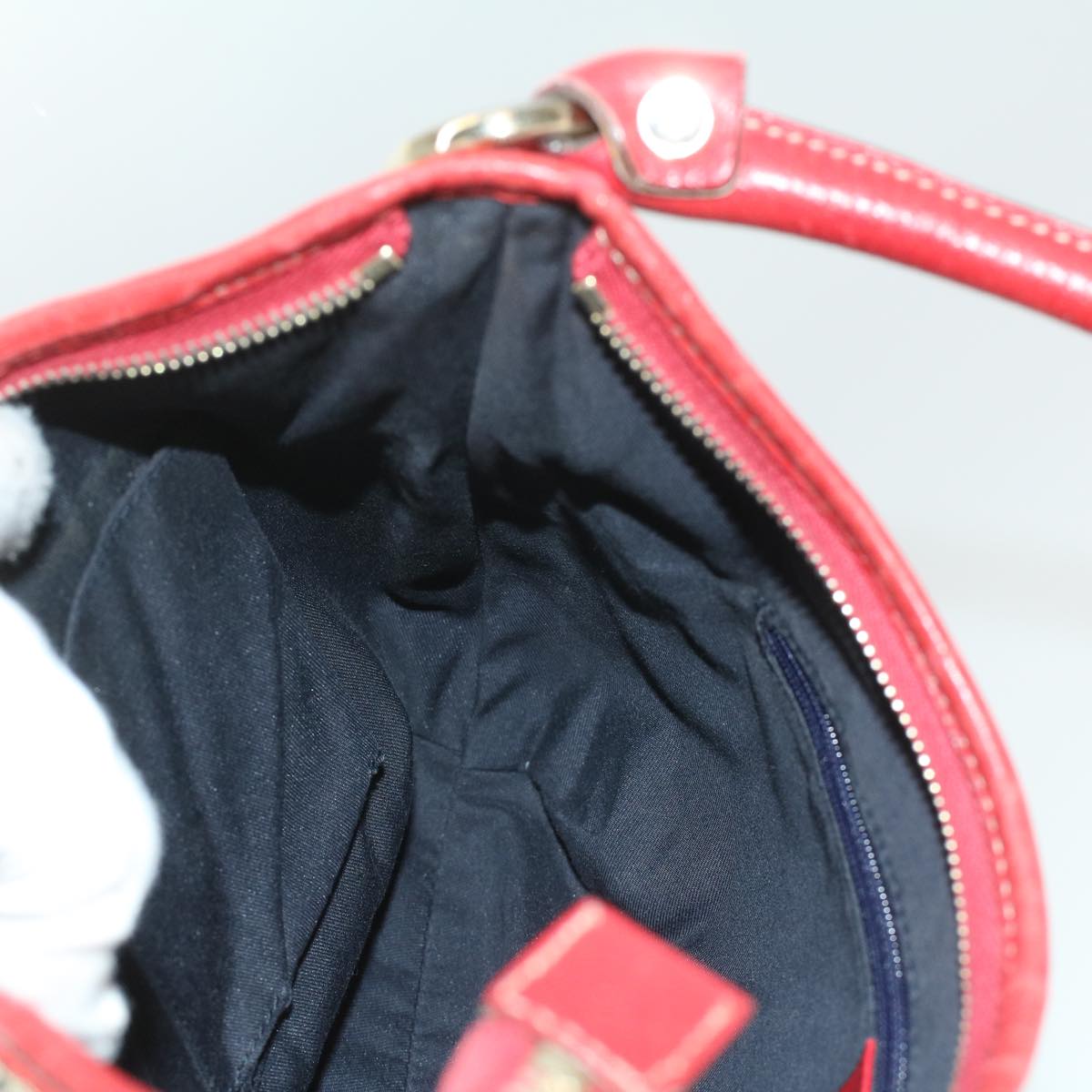 GUCCI GG Canvas Shoulder Bag Beige Red fm1893