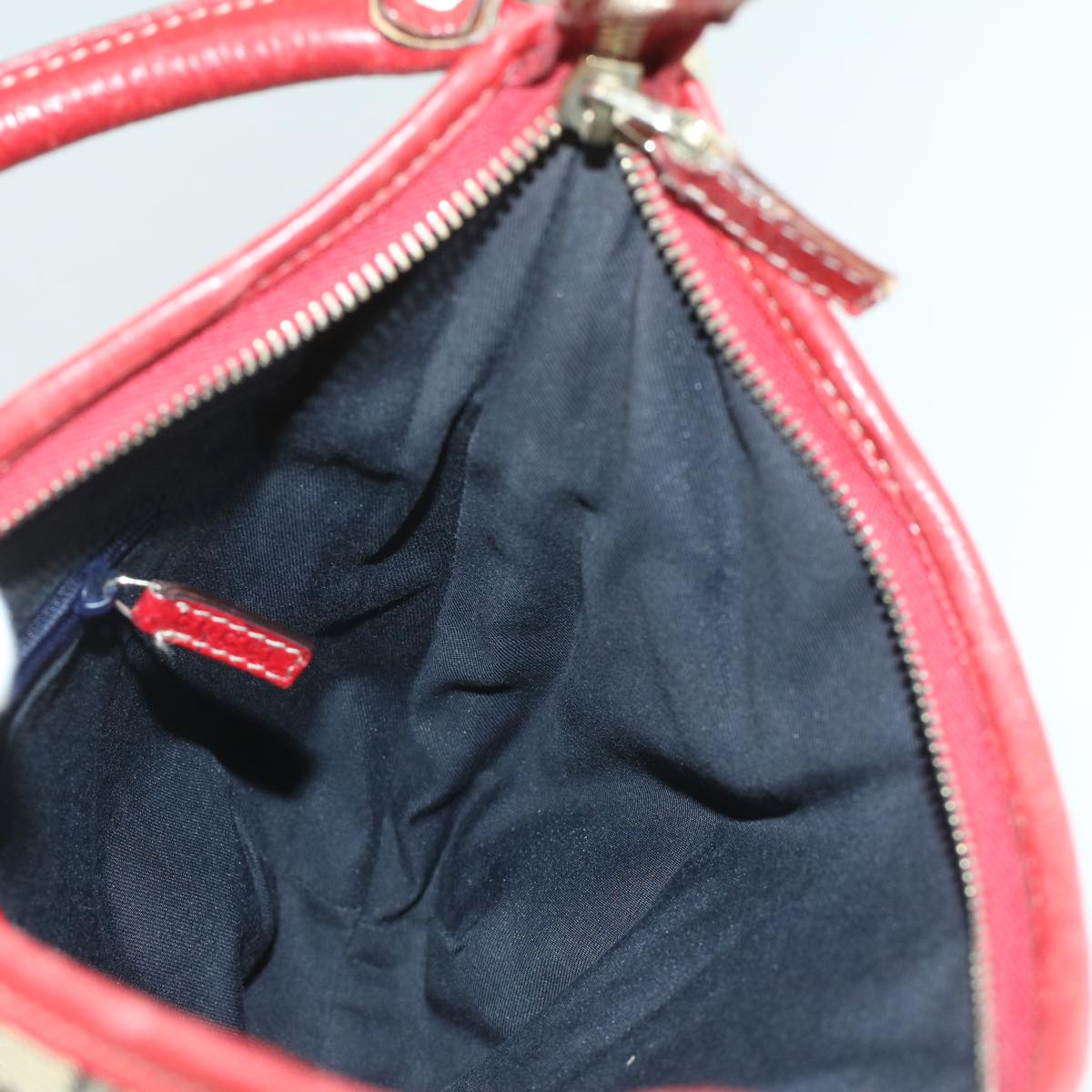 GUCCI GG Canvas Shoulder Bag Beige Red fm1893