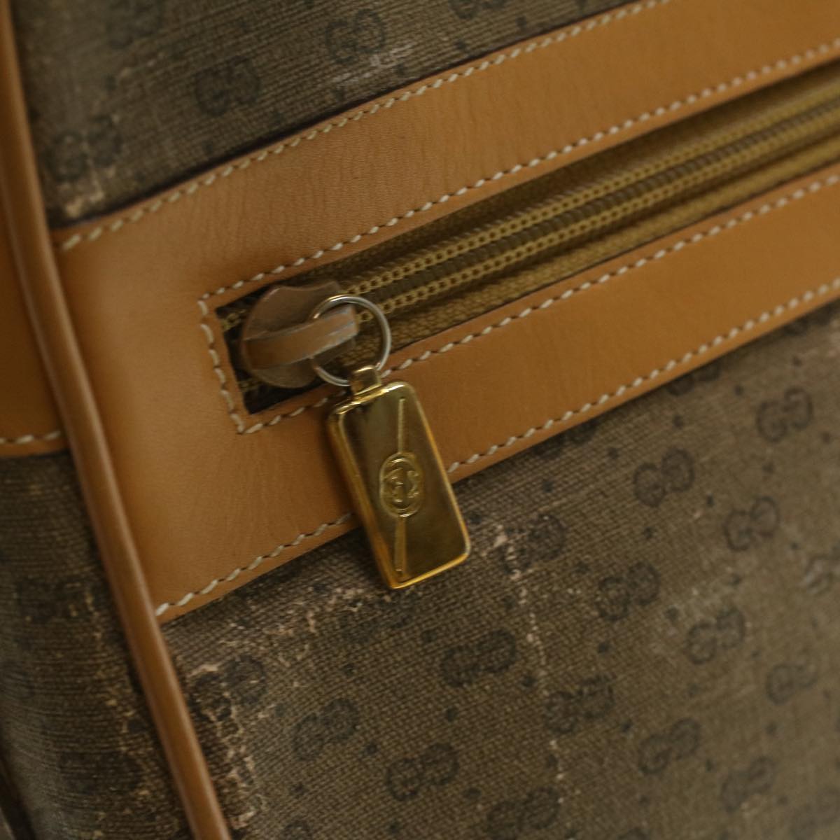 GUCCI Micro GG Canvas Web Sherry Line Shoulder Bag Beige Red Green fm1935