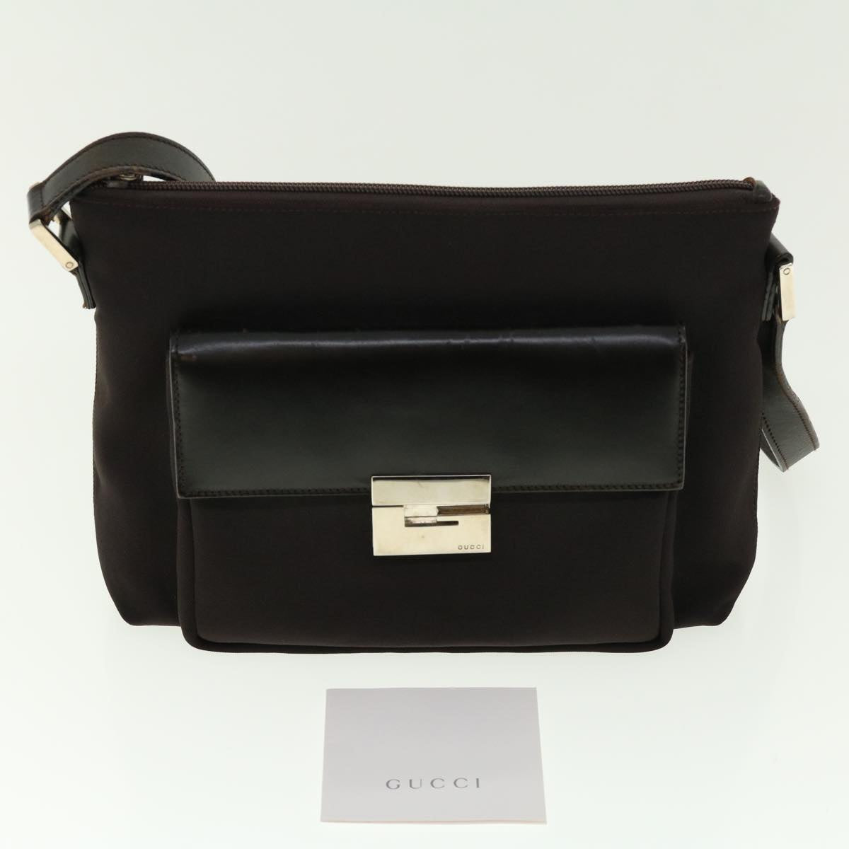 GUCCI Shoulder Bag Canvas Brown fm2205