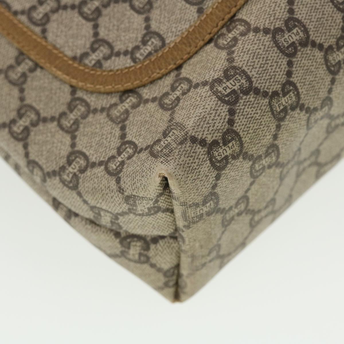 GUCCI GG Plus Canvas Web Sherry Line Tote Bag Beige Red Green fm2209