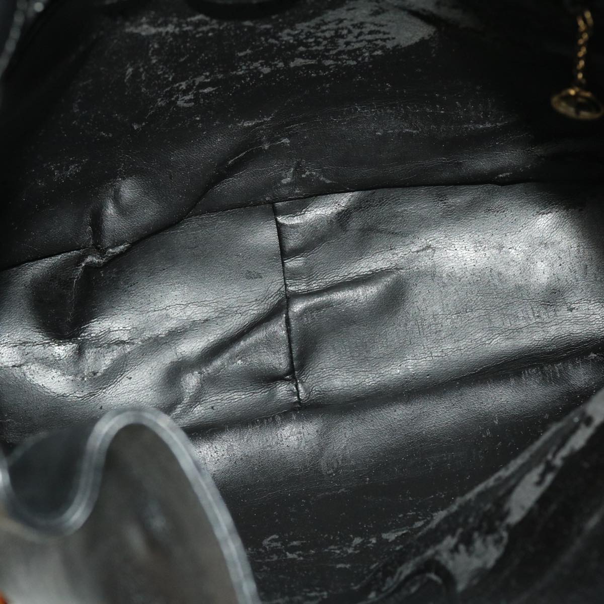 GUCCI Bamboo Shoulder Bag Leather Black fm2313