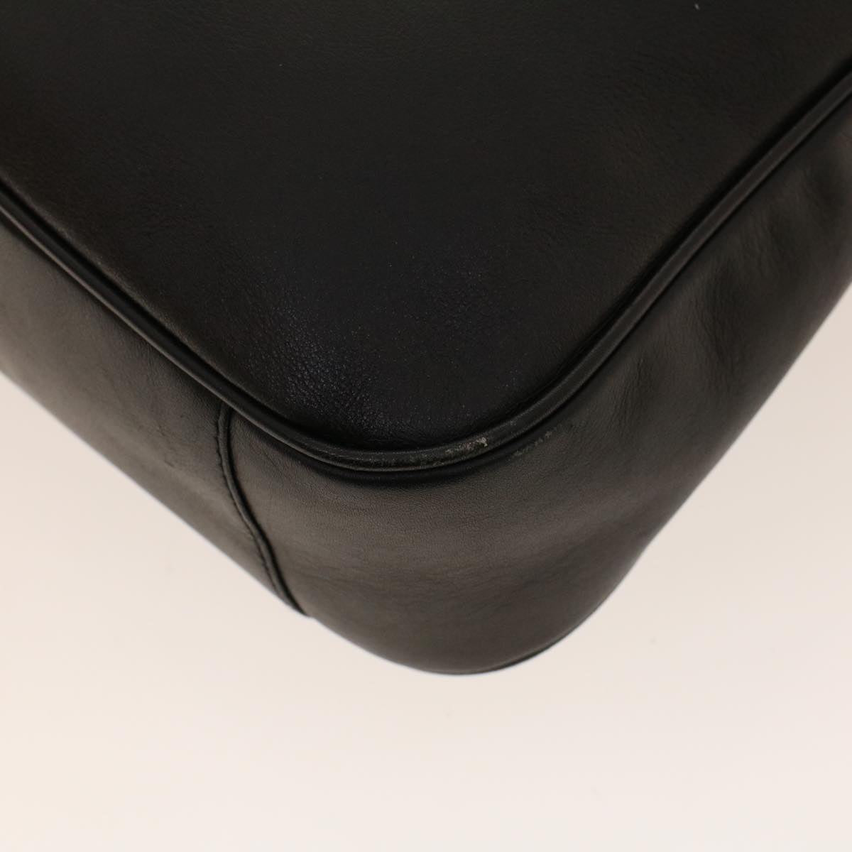 GUCCI Bamboo Shoulder Bag Leather Black fm2318