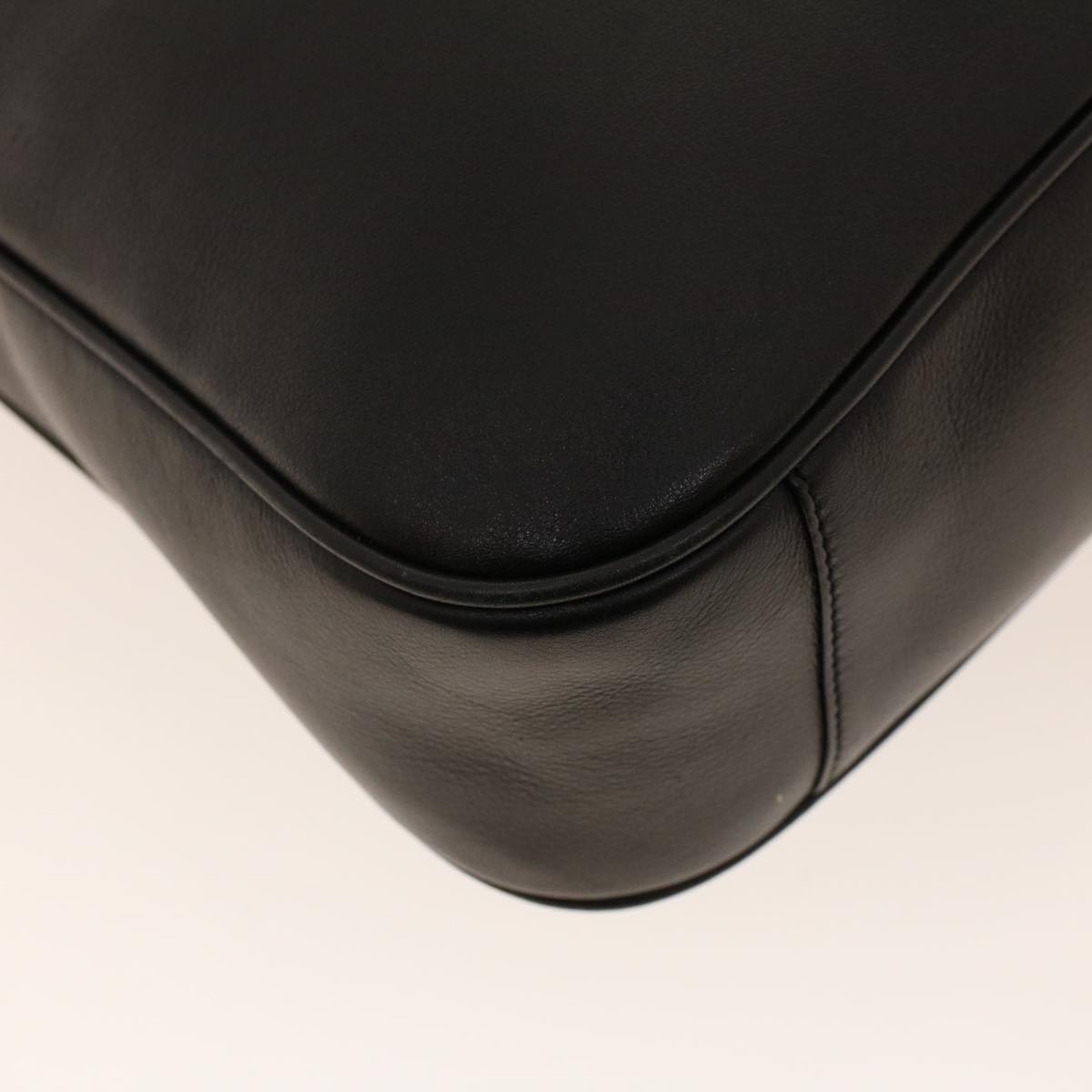 GUCCI Bamboo Shoulder Bag Leather Black fm2318