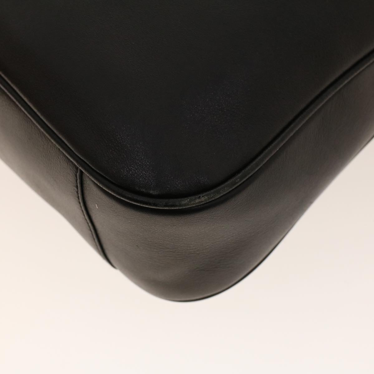 GUCCI Bamboo Shoulder Bag Leather Black fm2318