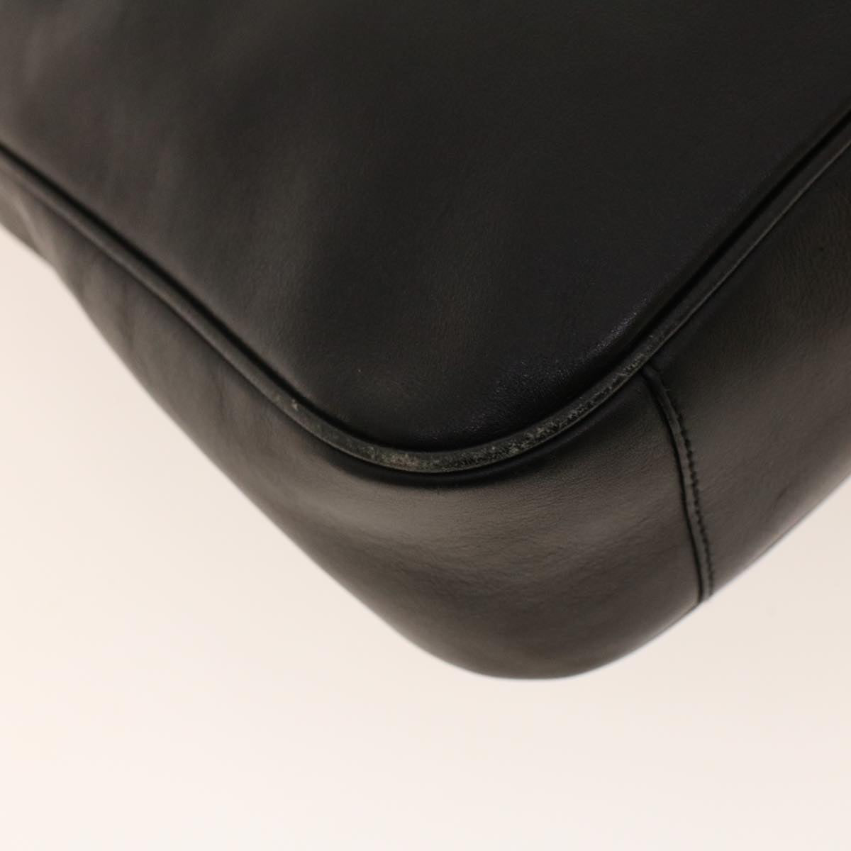 GUCCI Bamboo Shoulder Bag Leather Black fm2318