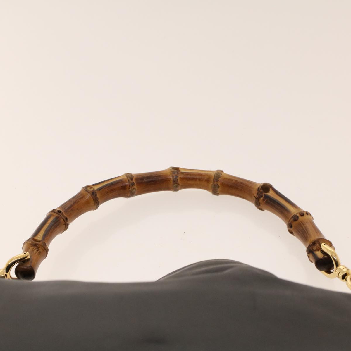GUCCI Bamboo Shoulder Bag Leather Black fm2318