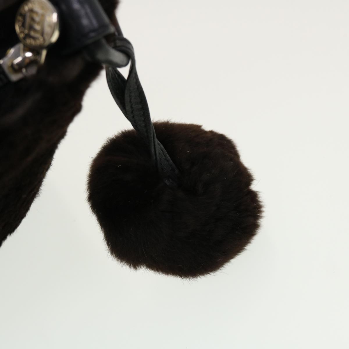 FENDI Clutch Bag Leather Black fm2351